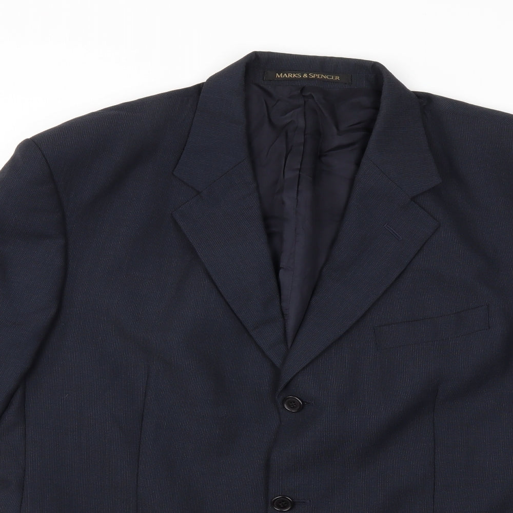 Mens UK Size 42 Marks and Spencer Regular Blue Suit Jacket