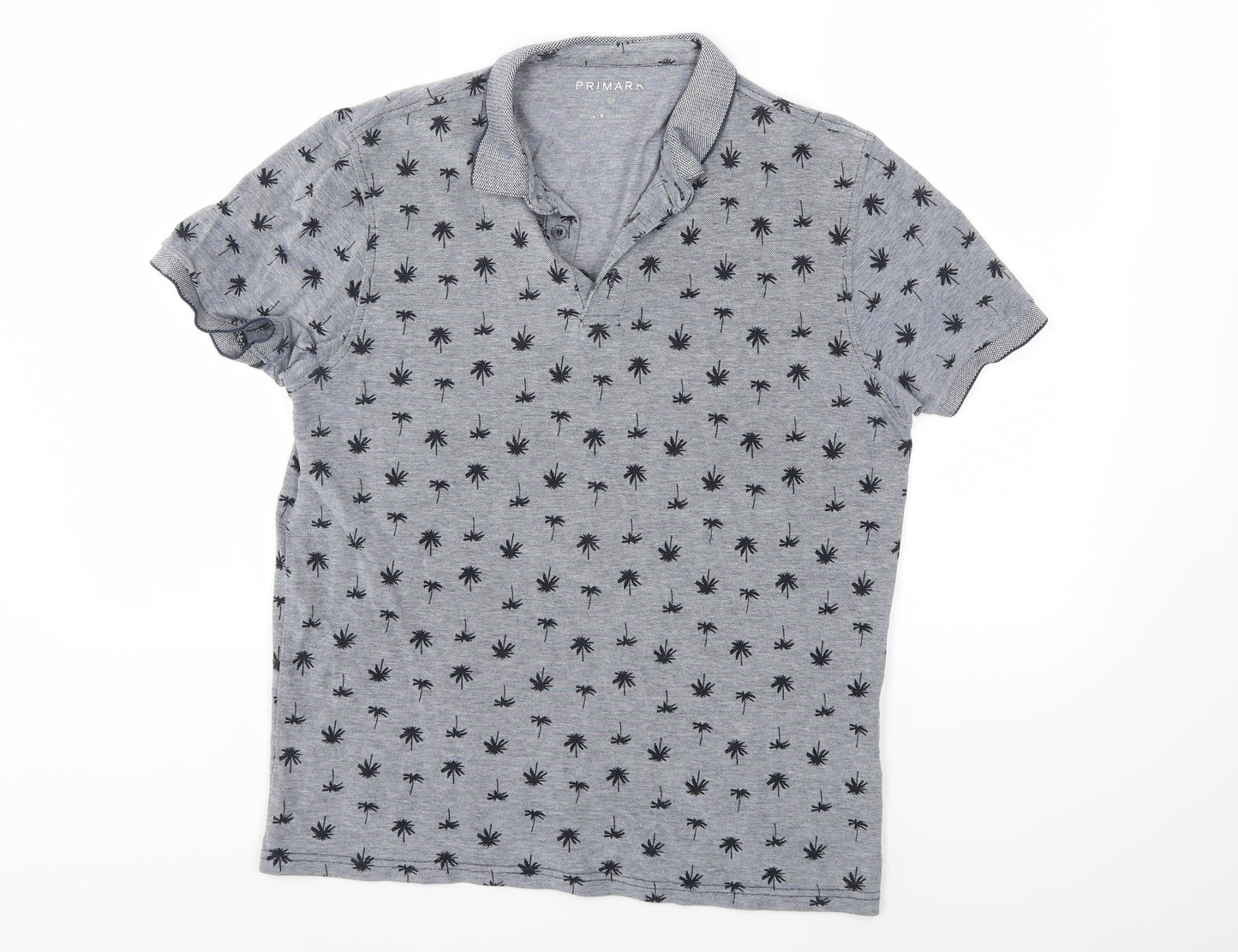 Primark Mens Green Floral   Polo Size M