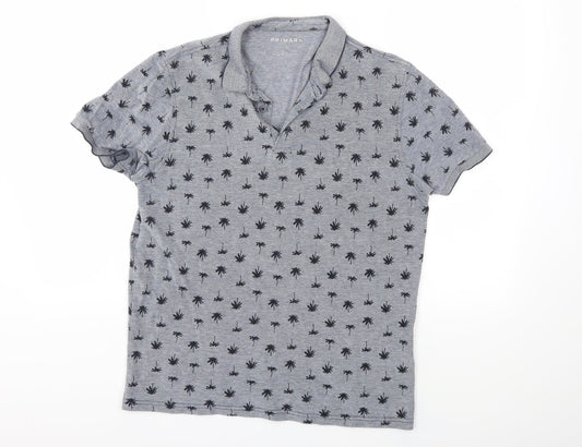 Primark Mens Green Floral   Polo Size M