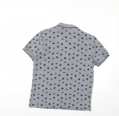 Primark Mens Green Floral   Polo Size M