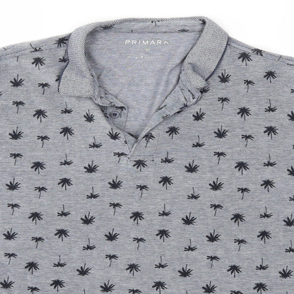 Primark Mens Green Floral   Polo Size M