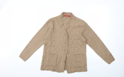 love live Womens Brown  Knit Cardigan Jumper Size XL