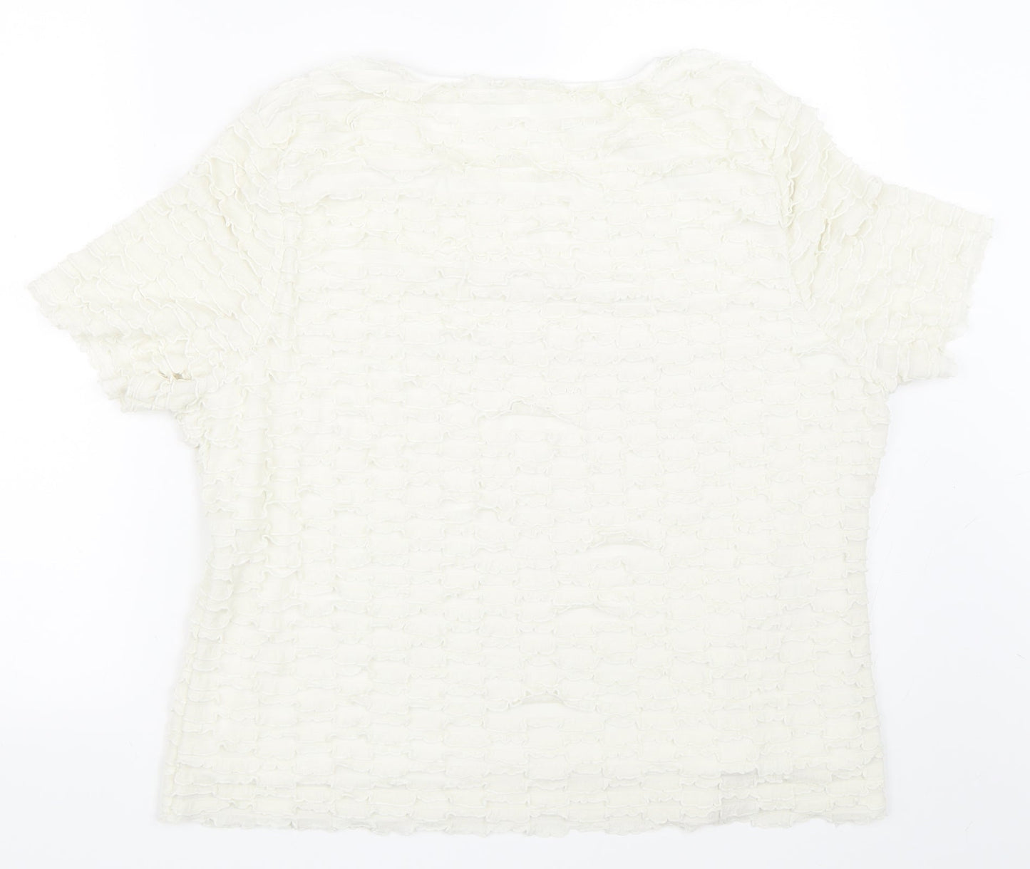 Womens UK Size M Preworn Ivory Basic T-Shirt