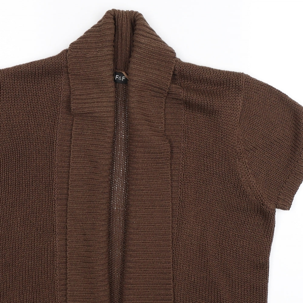 F&F Womens Grey  Knit Cardigan Jumper Size 14