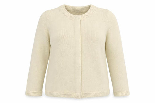 Preworn Womens White  Knit Cardigan Jumper Size 14