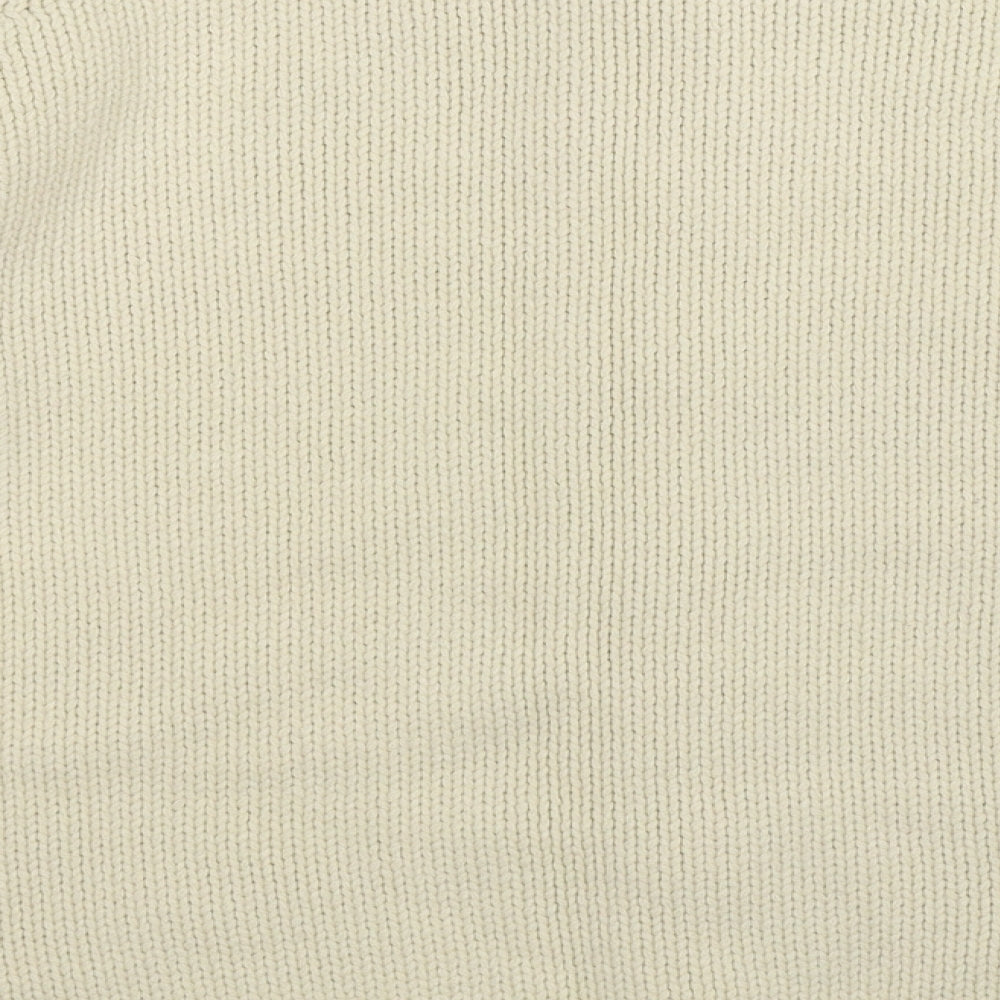 Preworn Womens White  Knit Cardigan Jumper Size 14