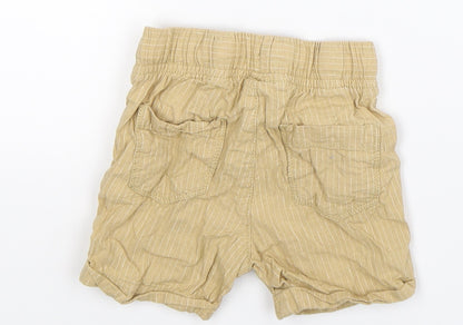 TU Boys Beige Striped  Chino Shorts Size 2 Years