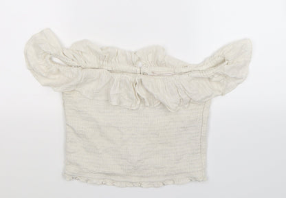 Womens UK Size XS Zara White Basic Tank