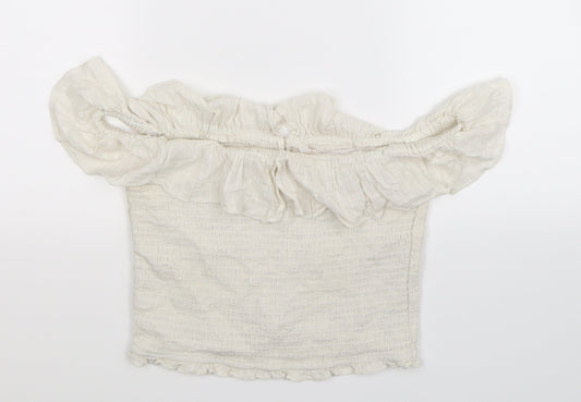 Womens UK Size XS Zara White Basic Tank