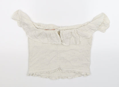 Womens UK Size XS Zara White Basic Tank