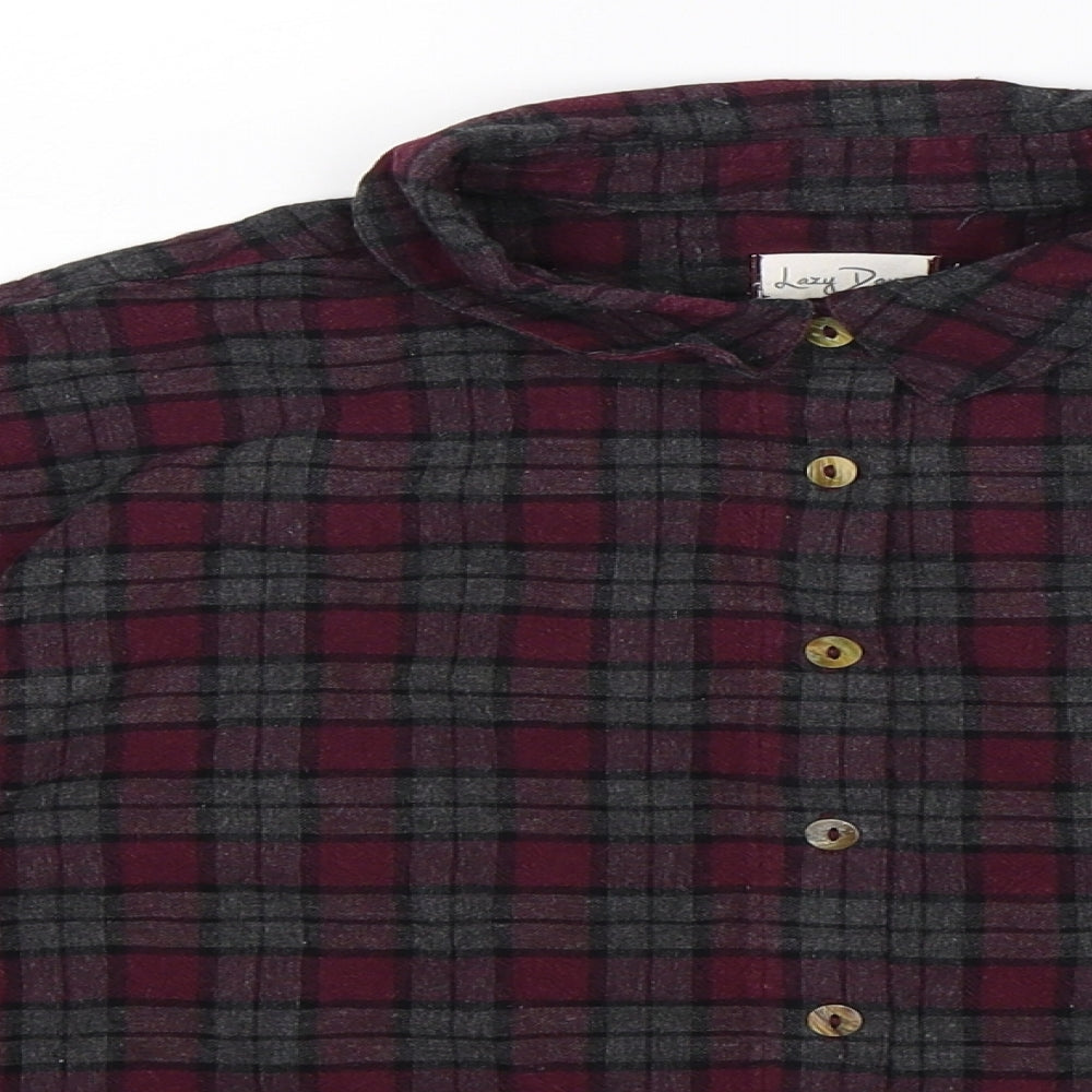 Lazy Days Womens Multicoloured Check  Basic Button-Up Size M