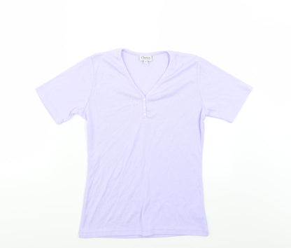 Womens UK Size S Classic Purple Basic T-Shirt