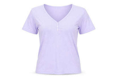 Womens UK Size S Classic Purple Basic T-Shirt
