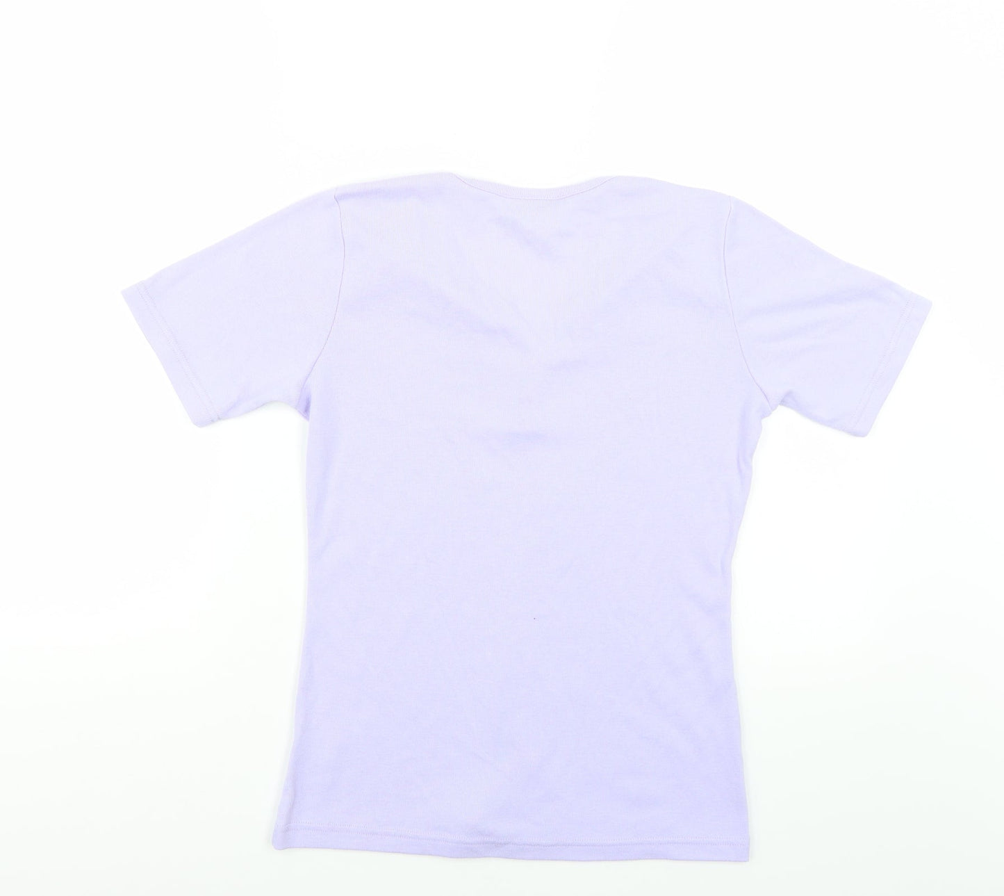 Womens UK Size S Classic Purple Basic T-Shirt