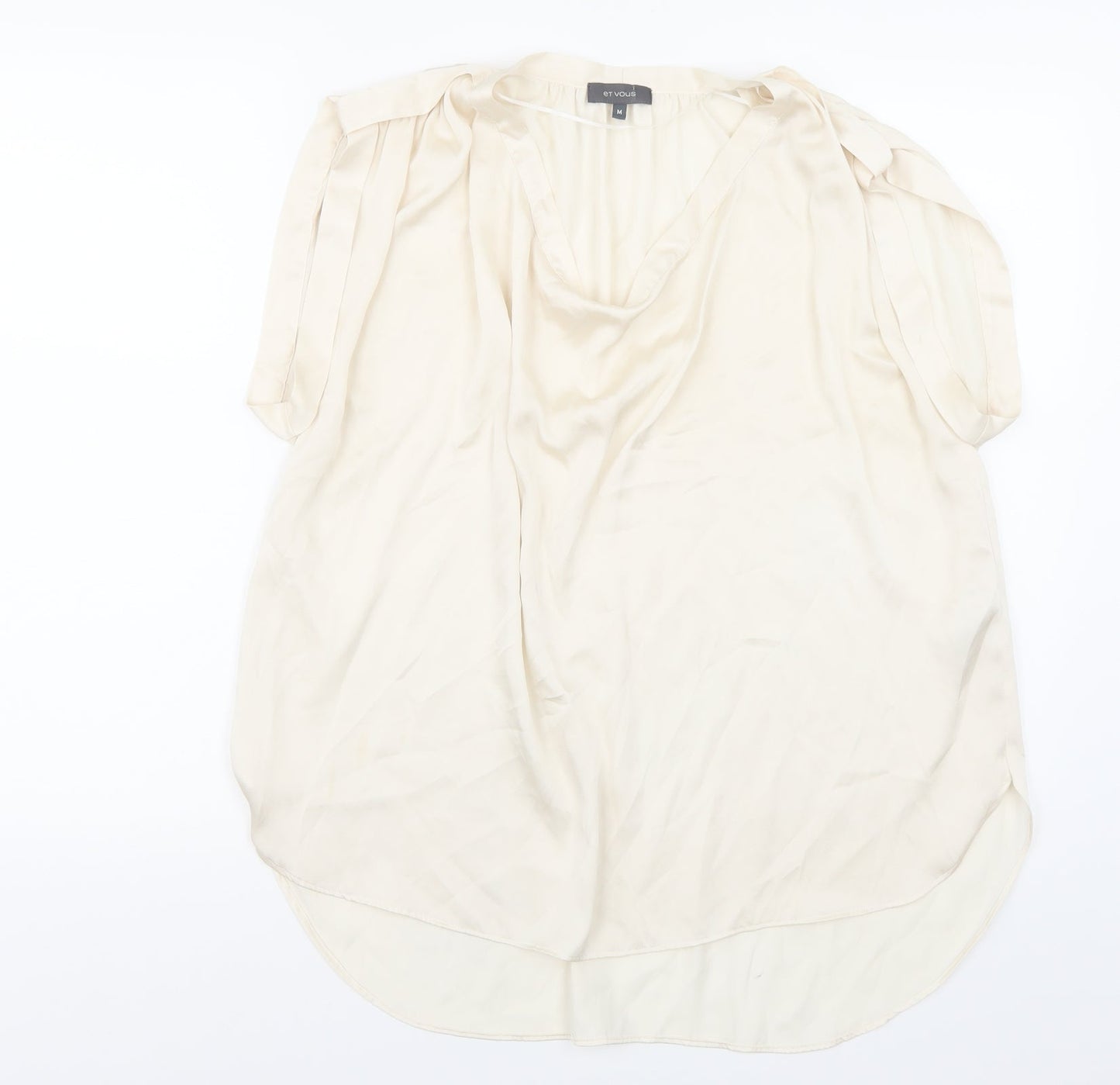 Womens UK Size M Et Vous Beige Basic Blouse
