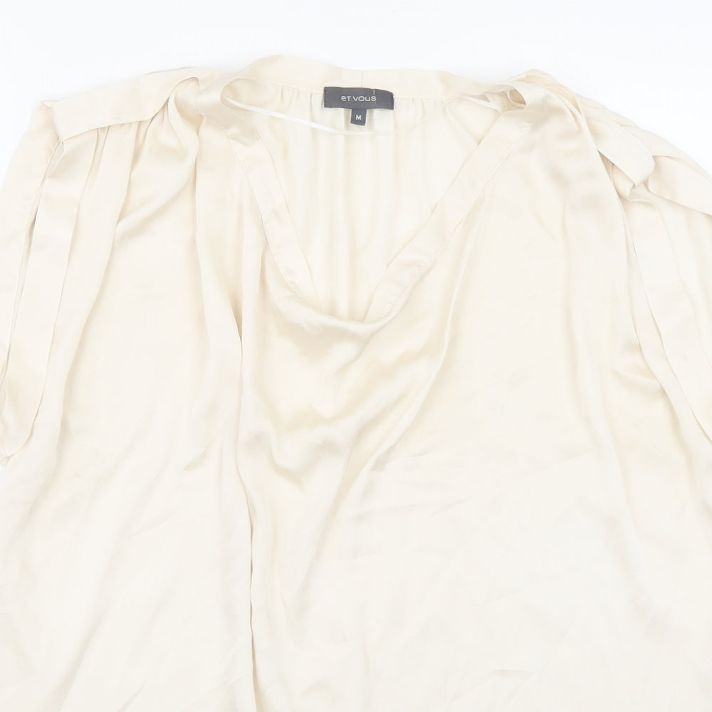 Womens UK Size M Et Vous Beige Basic Blouse