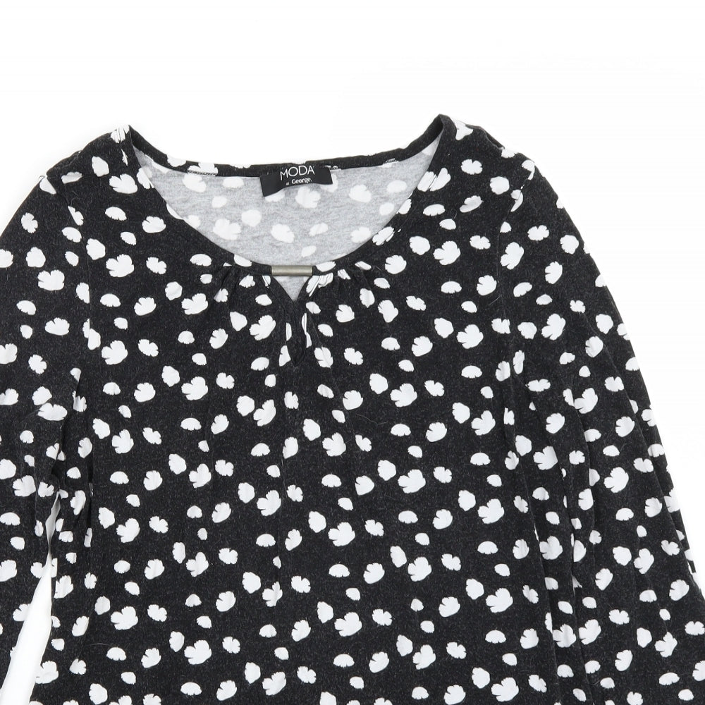 Womens UK Size 14 Moda Black Basic T-Shirt