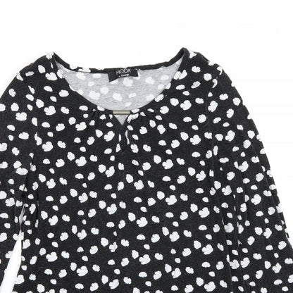 Womens UK Size 14 Moda Black Basic T-Shirt
