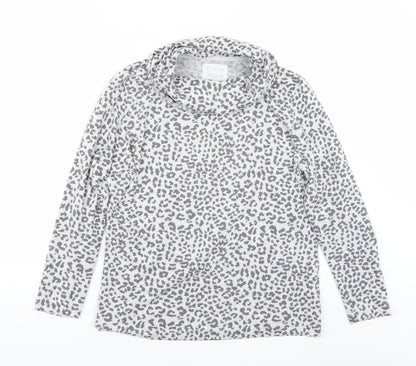 F&F Womens Grey Animal Print  Pullover Jumper Size 8