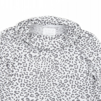 F&F Womens Grey Animal Print  Pullover Jumper Size 8