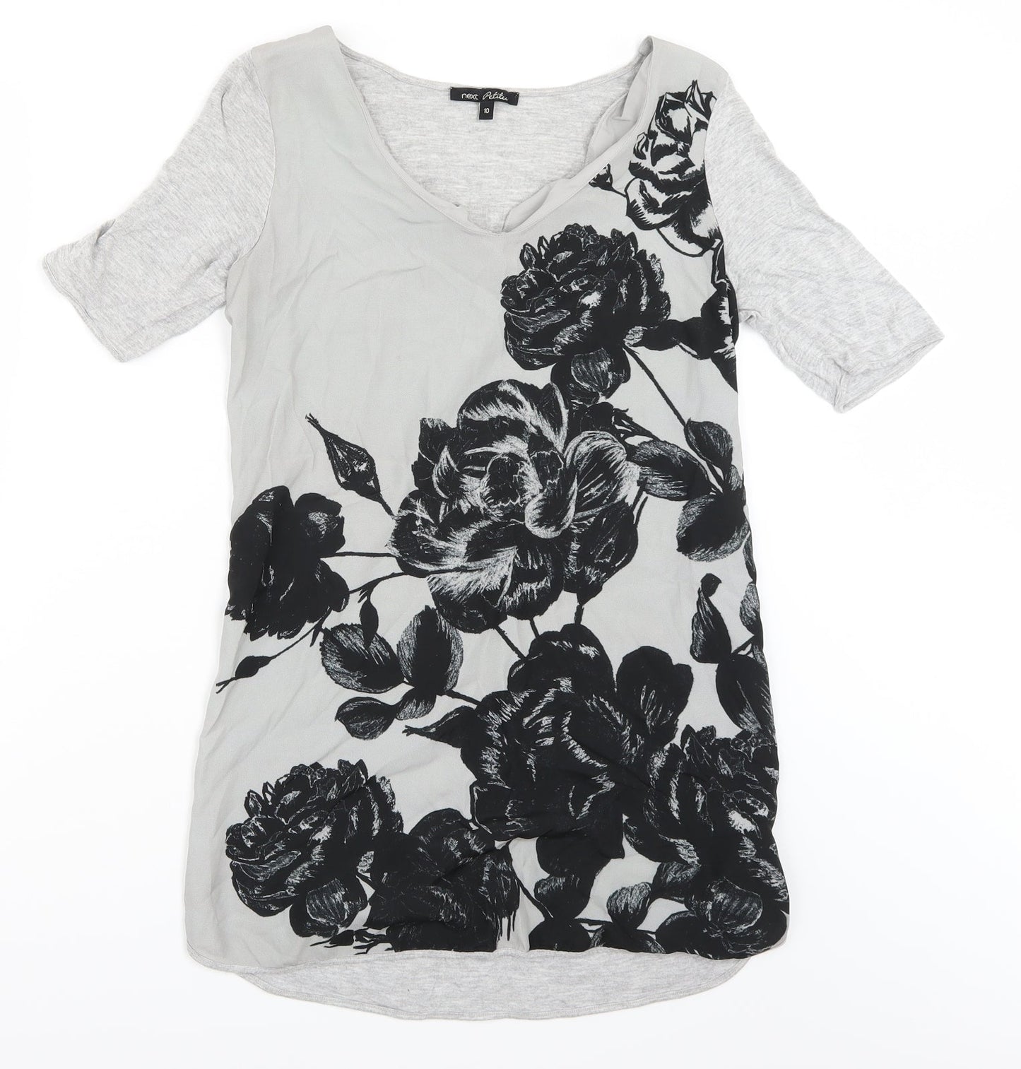 Womens UK Size 10 NEXT Grey Basic T-Shirt