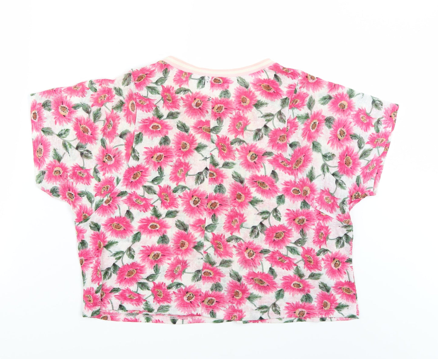 Primark Womens White Floral  Basic Polo Size 12