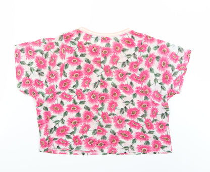 Primark Womens White Floral  Basic Polo Size 12