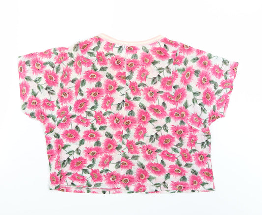 Primark Womens White Floral  Basic Polo Size 12