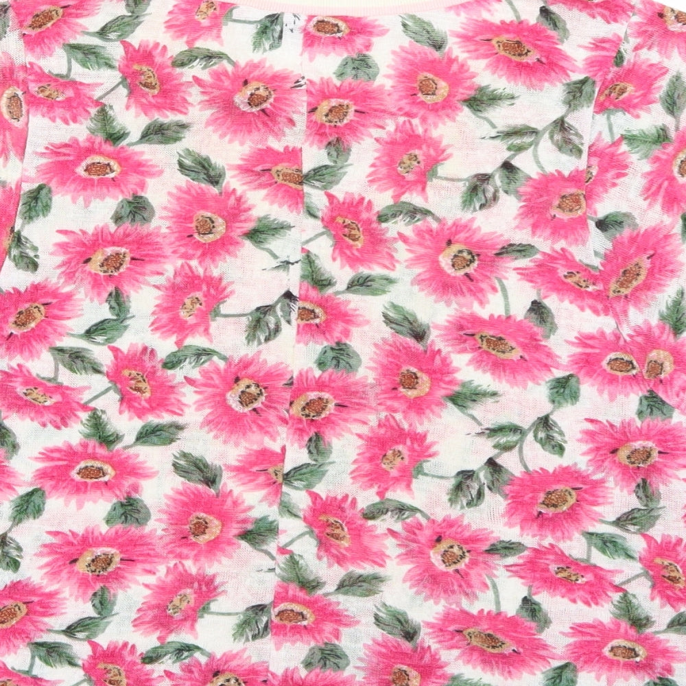 Primark Womens White Floral  Basic Polo Size 12