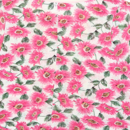 Primark Womens White Floral  Basic Polo Size 12