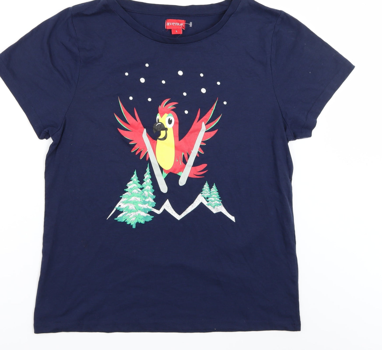 Avenue Womens Blue   Basic T-Shirt Size L