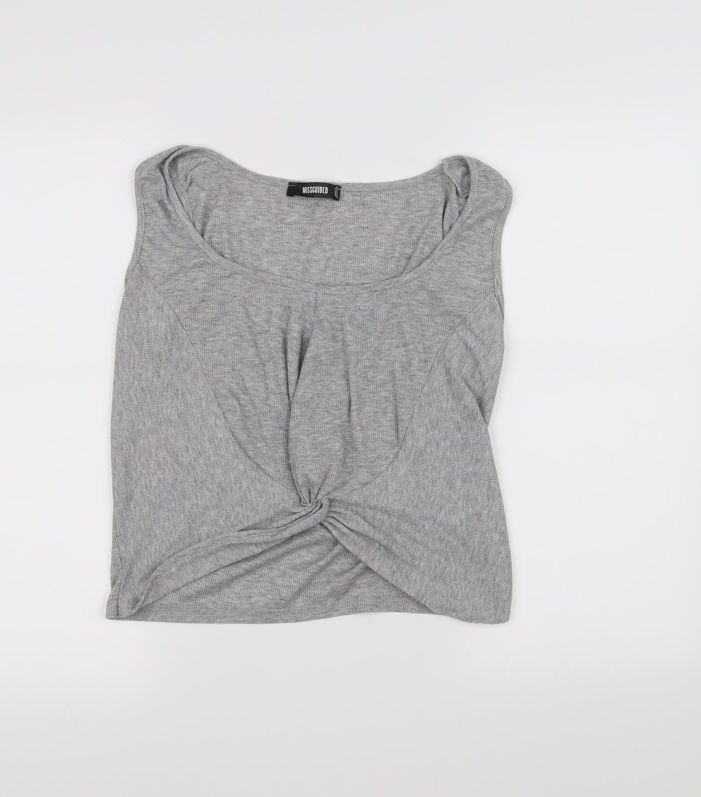 Womens UK Size 10 Missguided Grey Basic Tank