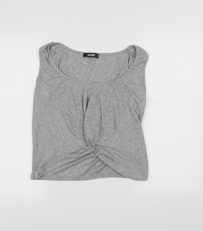 Womens UK Size 10 Missguided Grey Basic Tank