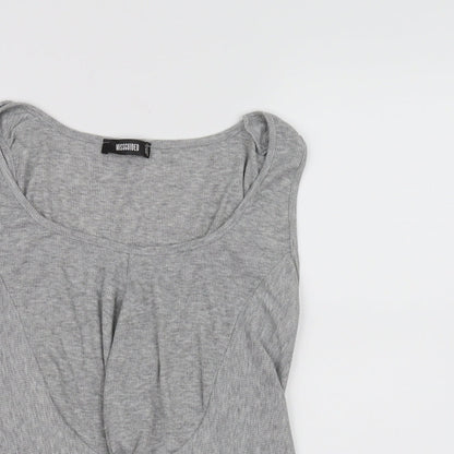 Womens UK Size 10 Missguided Grey Basic Tank