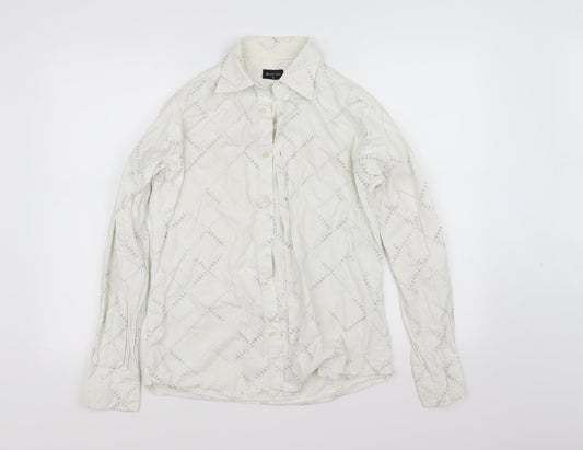 Mens UK Size S Burton White  Button-Up Long Sleeve Casual Shirt