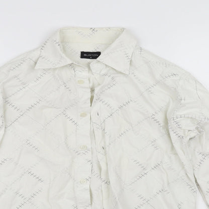 Mens UK Size S Burton White  Button-Up Long Sleeve Casual Shirt