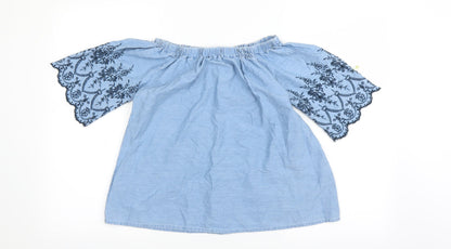 Primark Womens Blue Floral  Basic T-Shirt Size 4