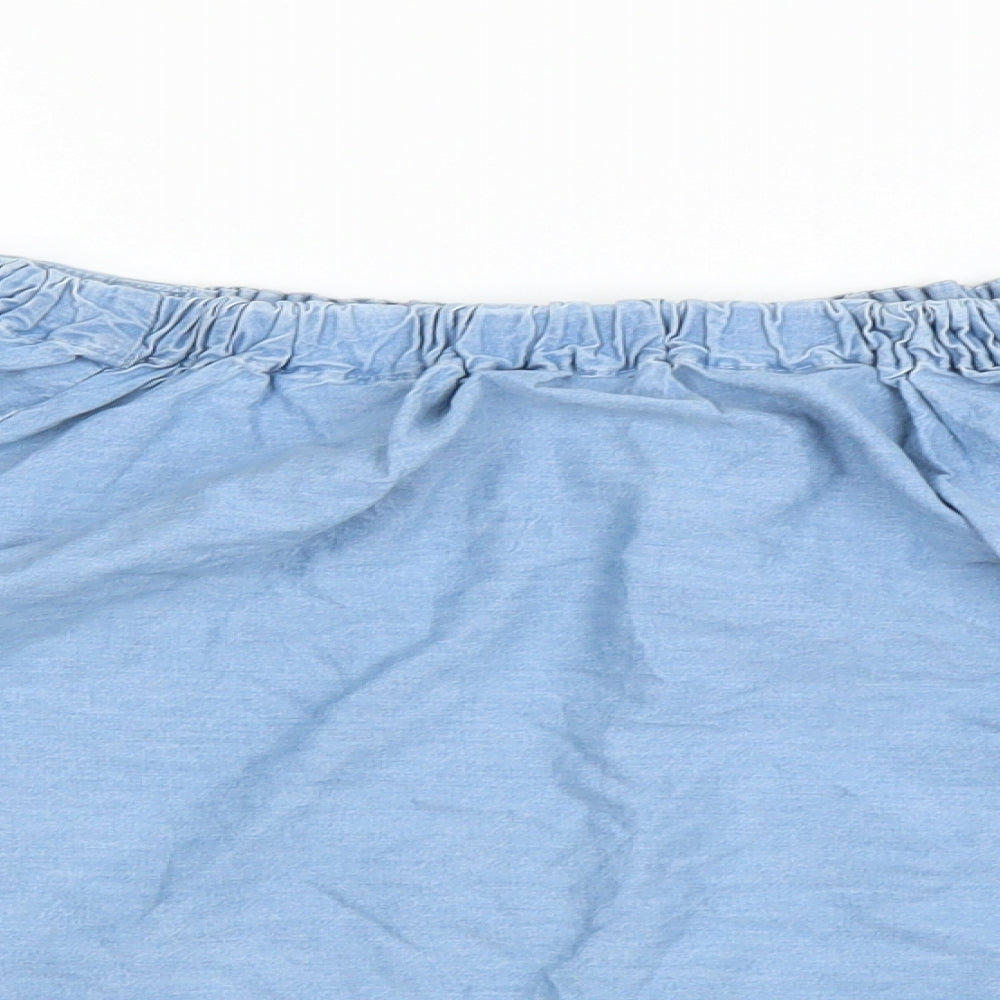 Primark Womens Blue Floral  Basic T-Shirt Size 4