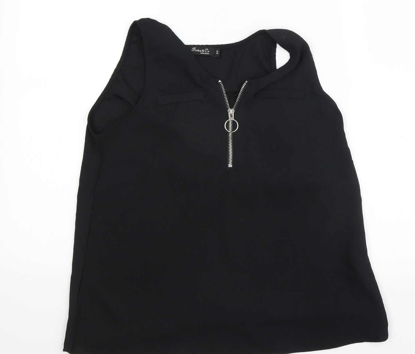 Fiona & Co Womens Black Houndstooth   Tank Size 8
