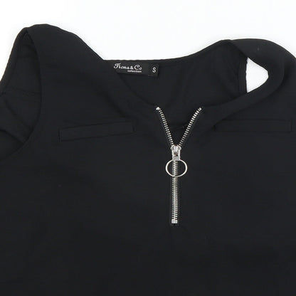 Fiona & Co Womens Black Houndstooth   Tank Size 8