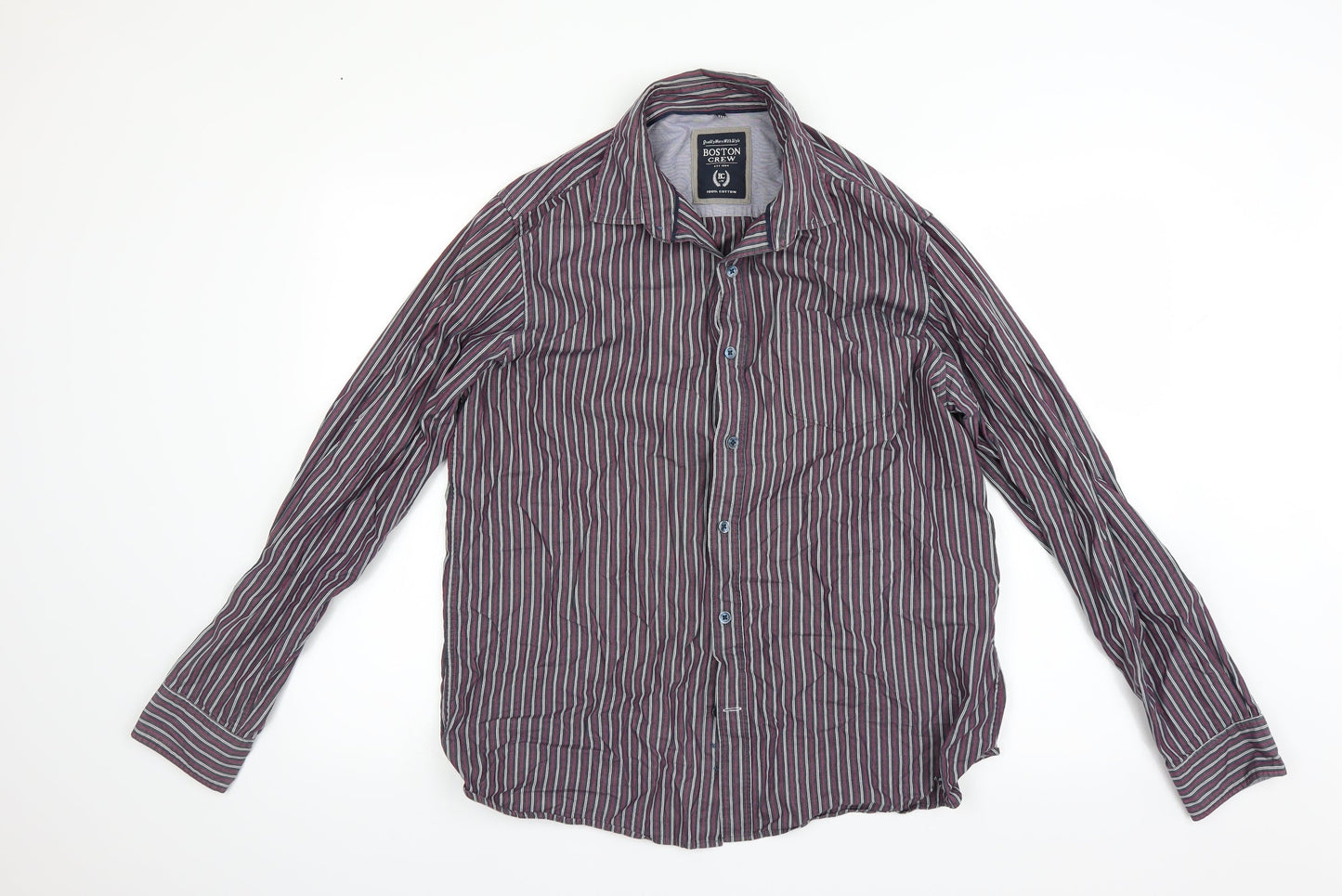 Mens UK Size L Boston crew Multicoloured  Button-Up Long Sleeve Casual Shirt