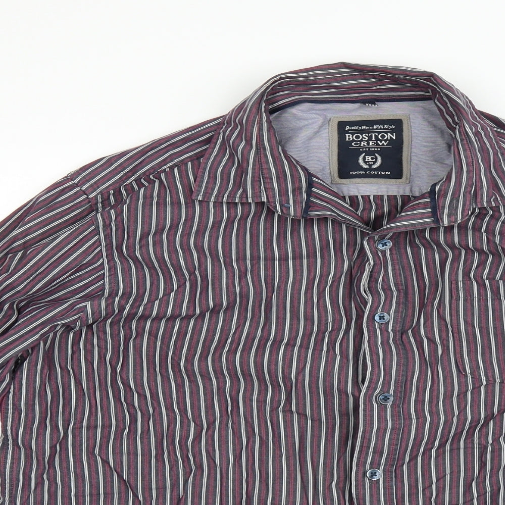 Mens UK Size L Boston crew Multicoloured  Button-Up Long Sleeve Casual Shirt