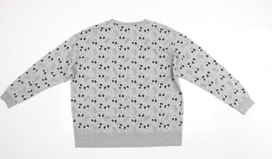 Womens UK Size 14 Disney Grey Pullover Sweatshirt