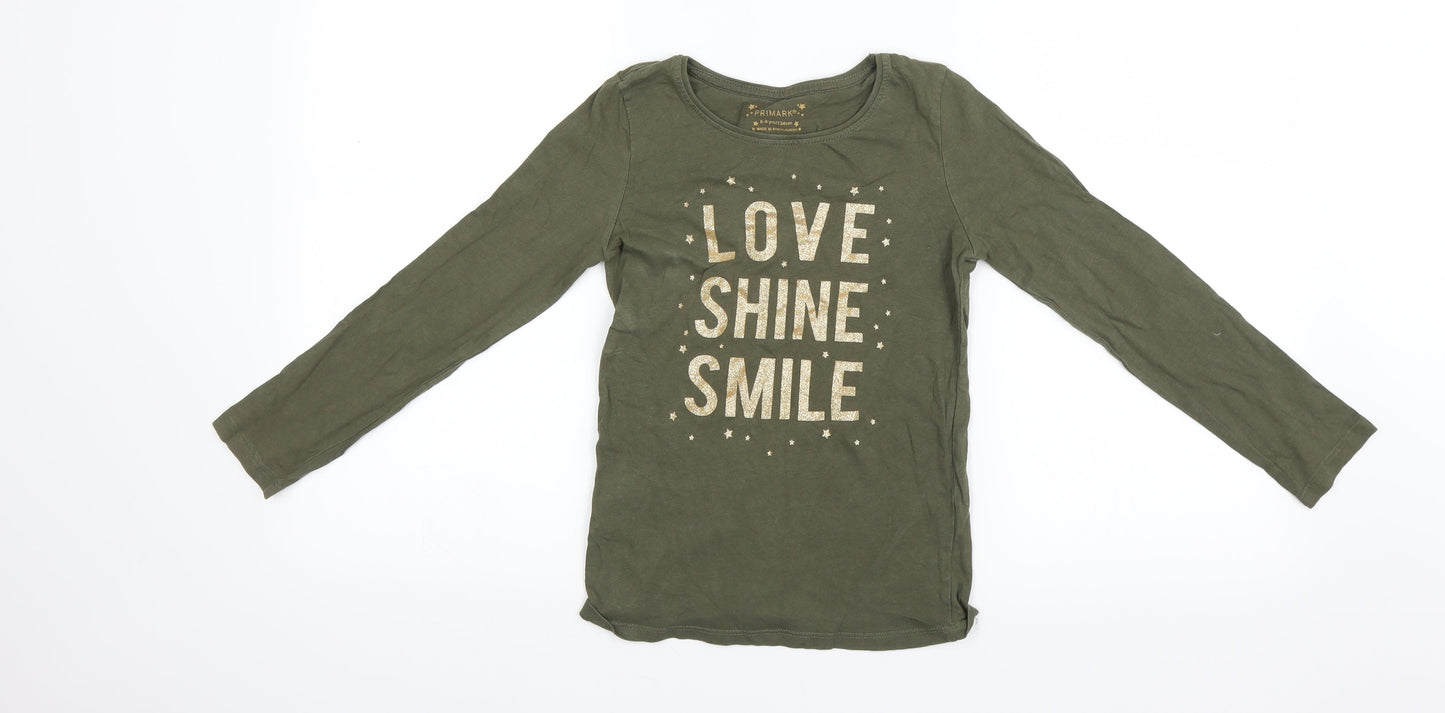 Primark Girls Green   Basic T-Shirt Size 8 Years