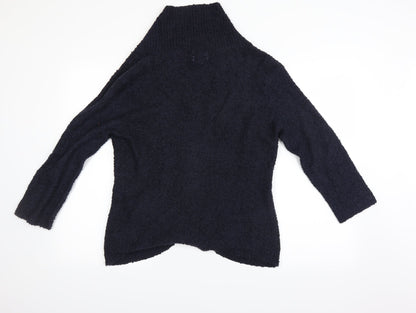 ECI Womens Blue Houndstooth  Cardigan Jumper Size 14