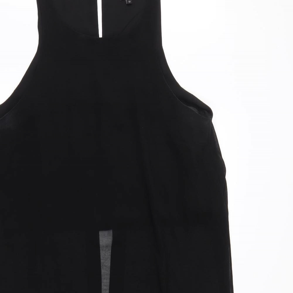 Womens UK Size 12 River Island Black Basic Blouse