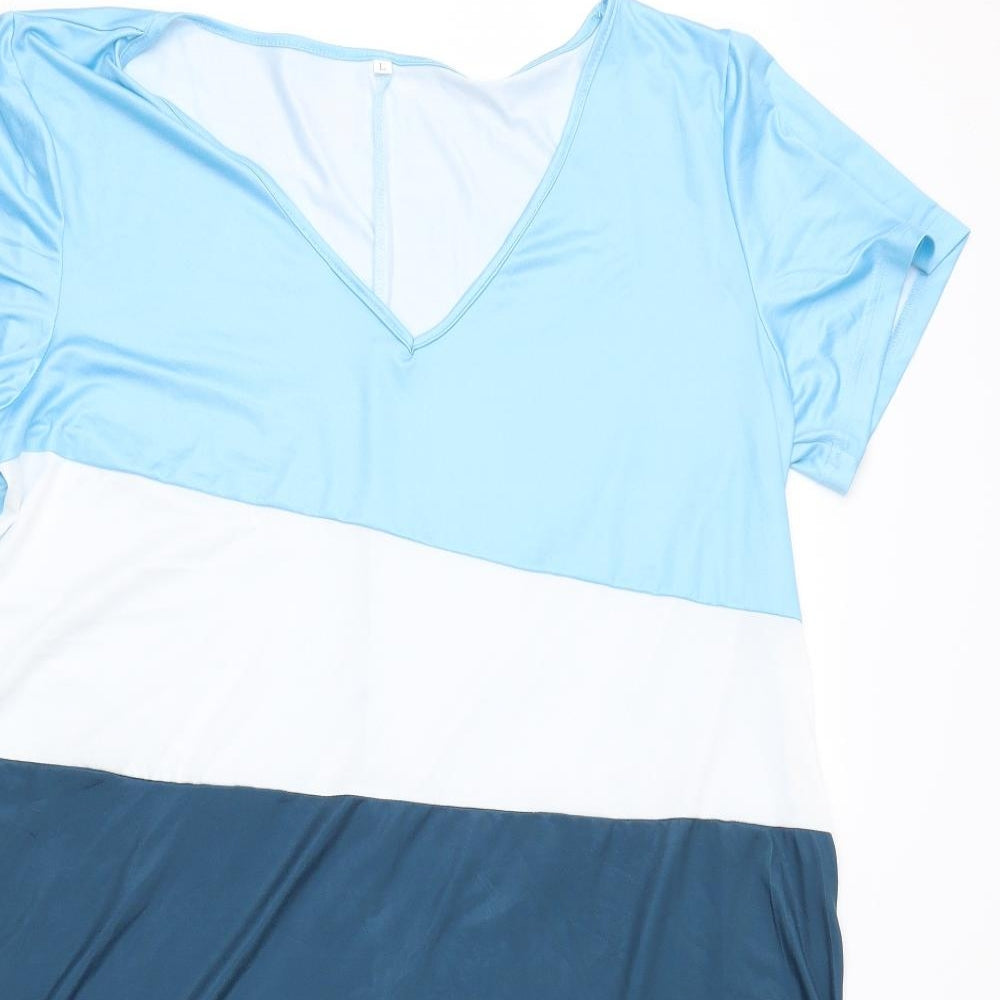 Womens UK Size L no brand Blue Tunic Blouse