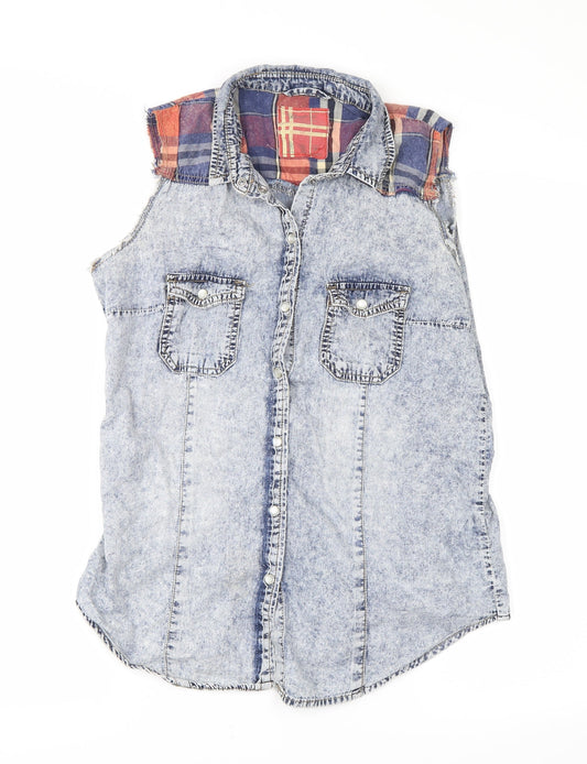 denim co Womens Blue   Basic Button-Up Size 10