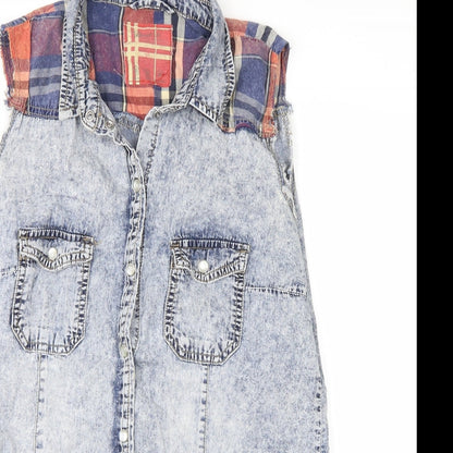 denim co Womens Blue   Basic Button-Up Size 10