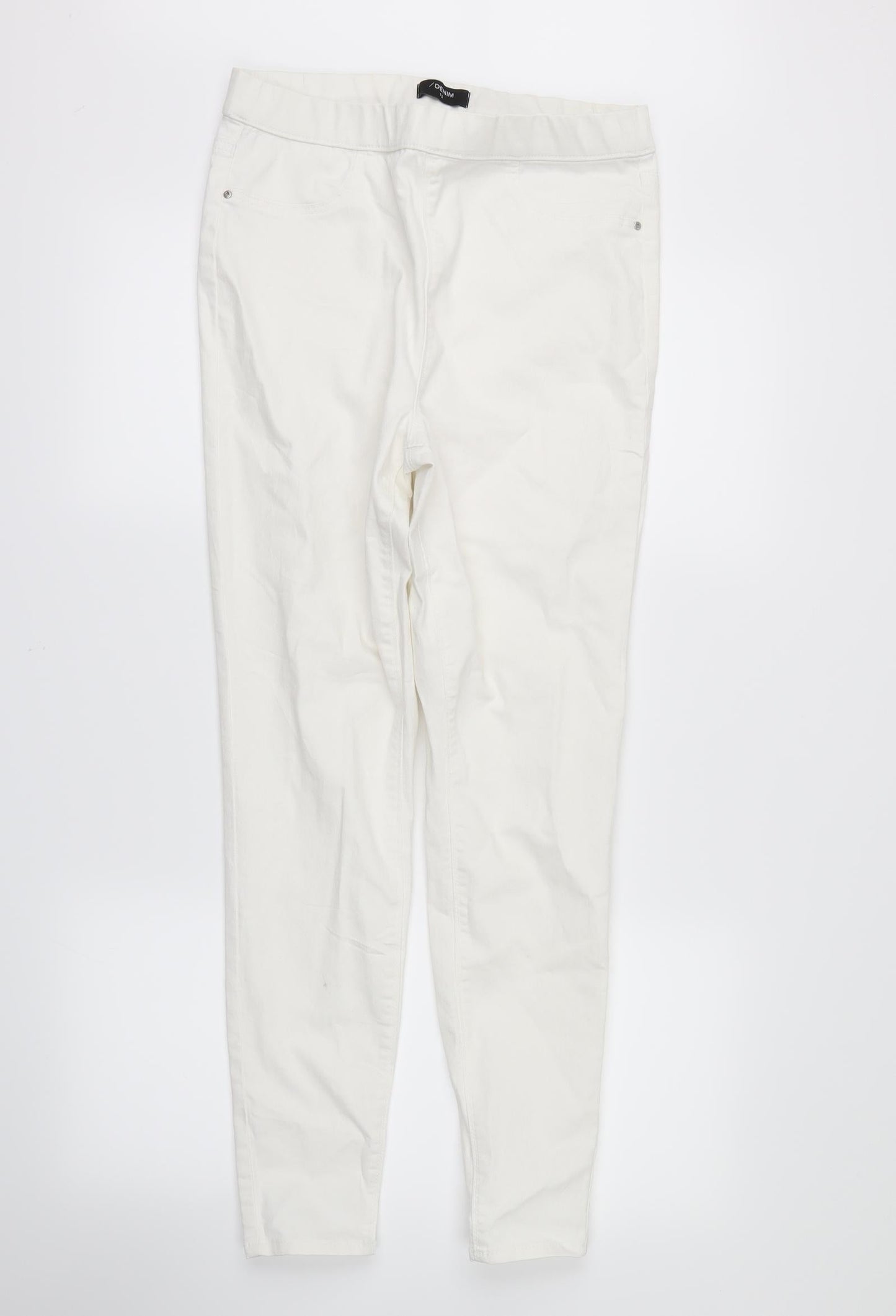 Womens UK Size 10 Denim Regular Fit Skinny White Jeans